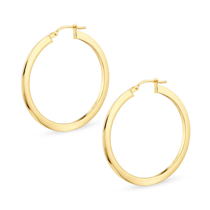 9ct Gold Plain Hoop Creole Earrings
