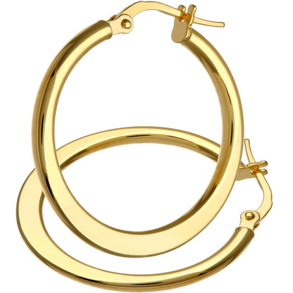 9ct Gold Plain Hoop Creole Earrings