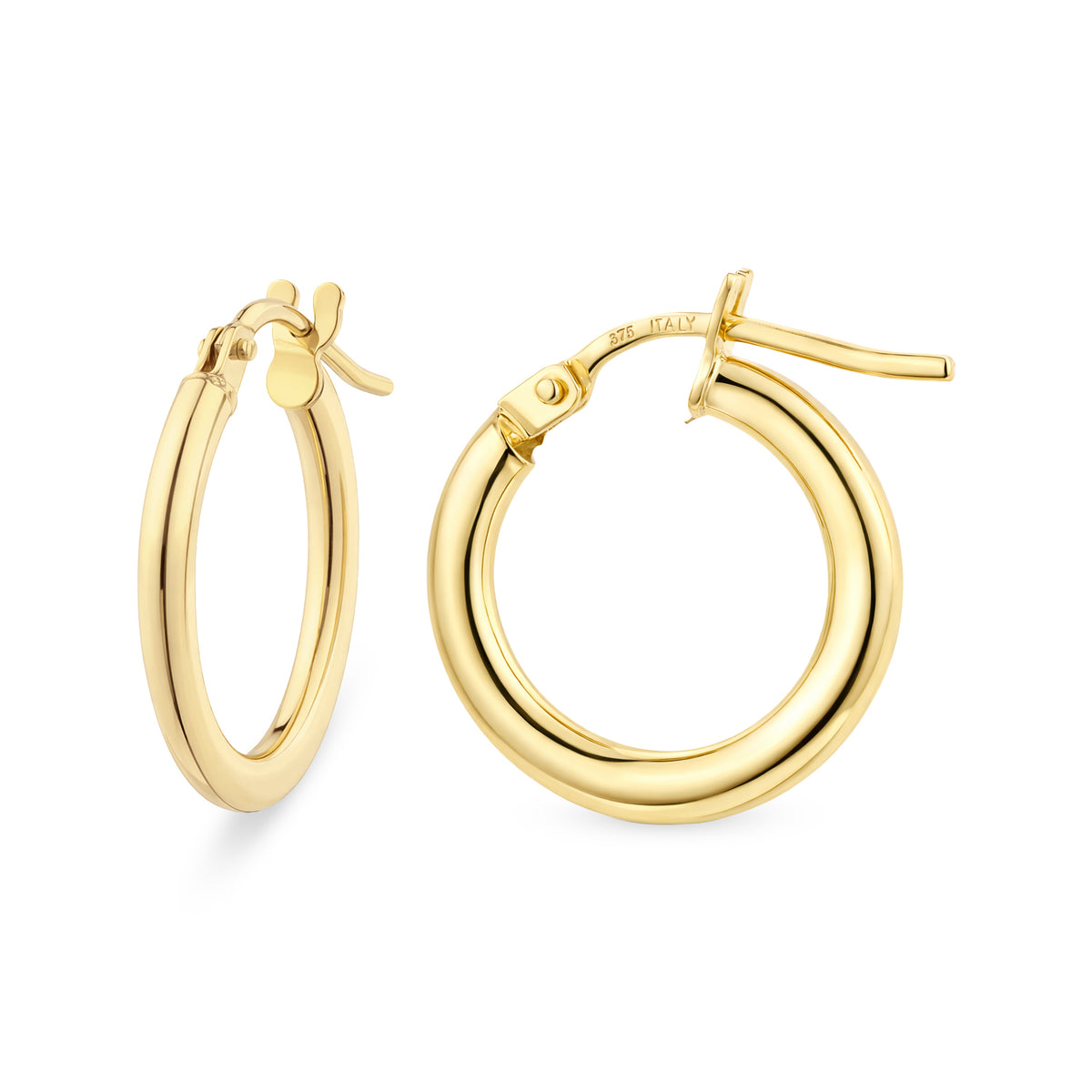 9ct Gold Plain Hoop Creole Earrings