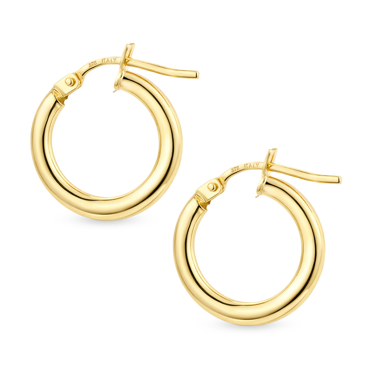 9ct Gold Plain Hoop Creole Earrings