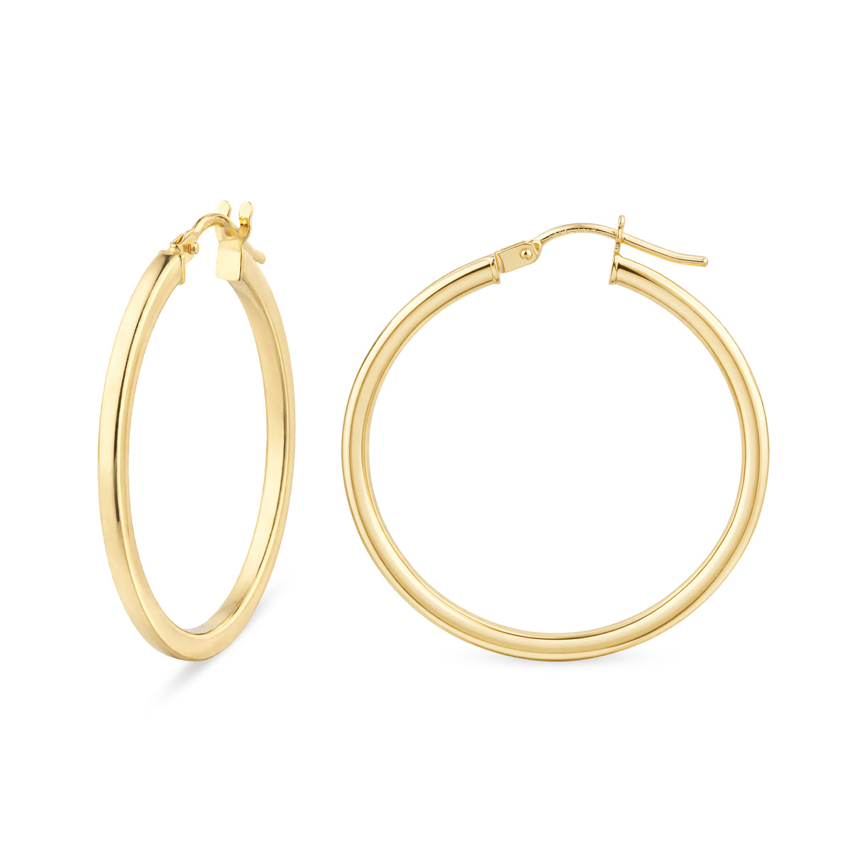 9ct Gold Plain Hoop Creole Earrings