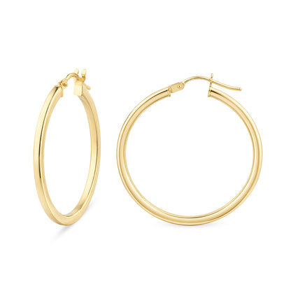 9ct Gold Plain Hoop Creole Earrings