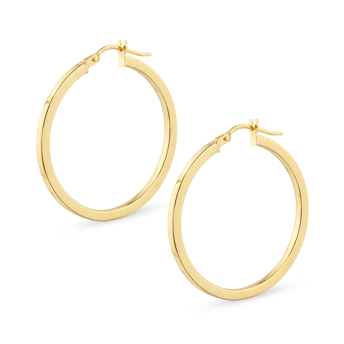 9ct Gold Plain Hoop Creole Earrings