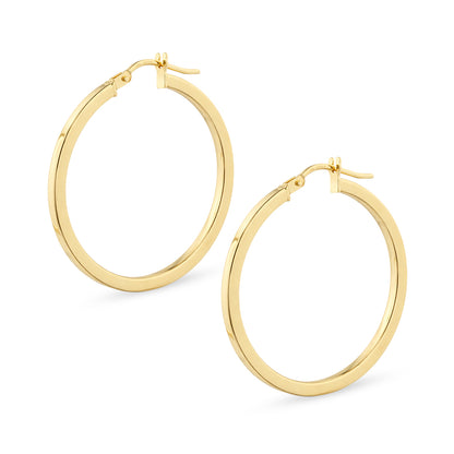 9ct Gold Plain Hoop Creole Earrings