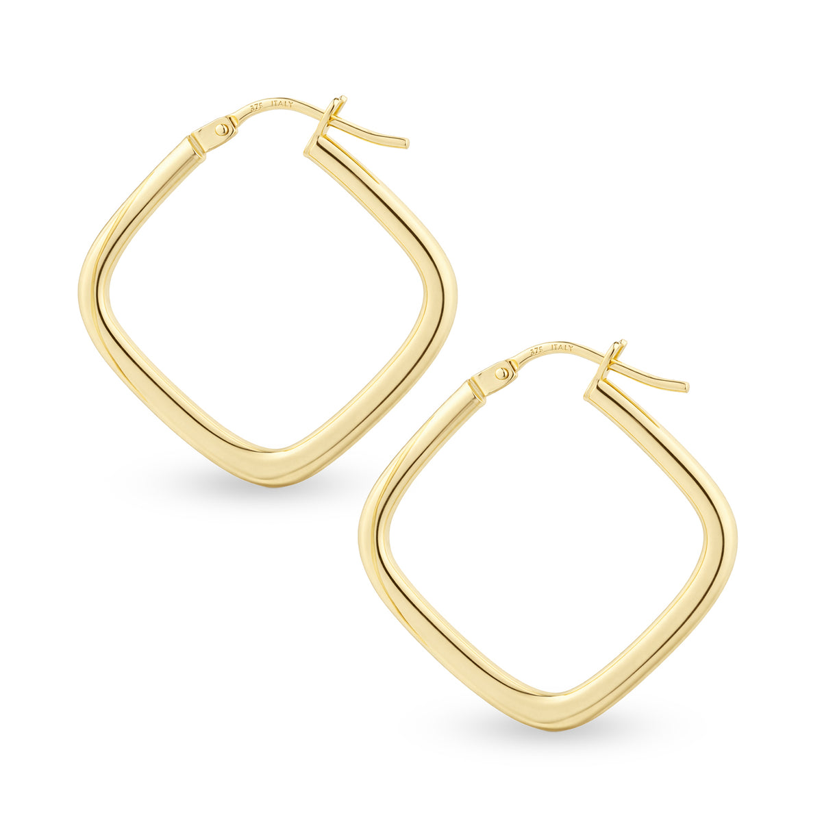 9ct Gold Plain Square Creole Earrings