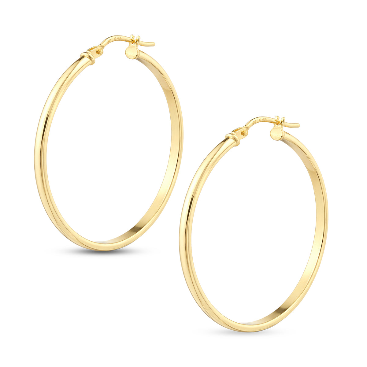 9ct Gold Plain Hoop Creole Earrings