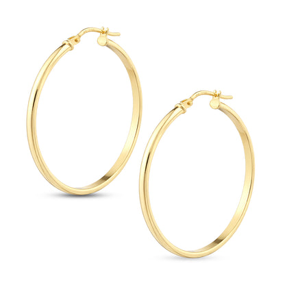 9ct Gold Plain Hoop Creole Earrings