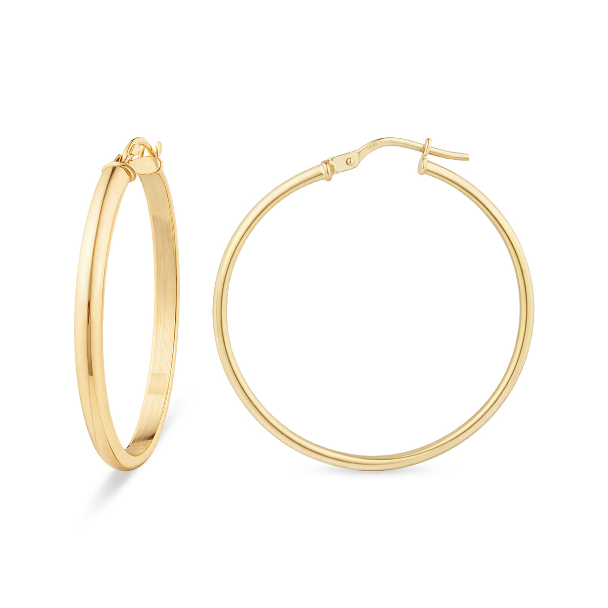 9ct Gold Plain Hoop Creole Earrings