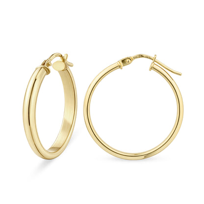 9ct Gold Plain Hoop Creole Earrings