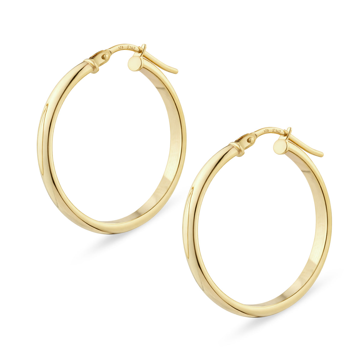 9ct Gold Plain Hoop Creole Earrings