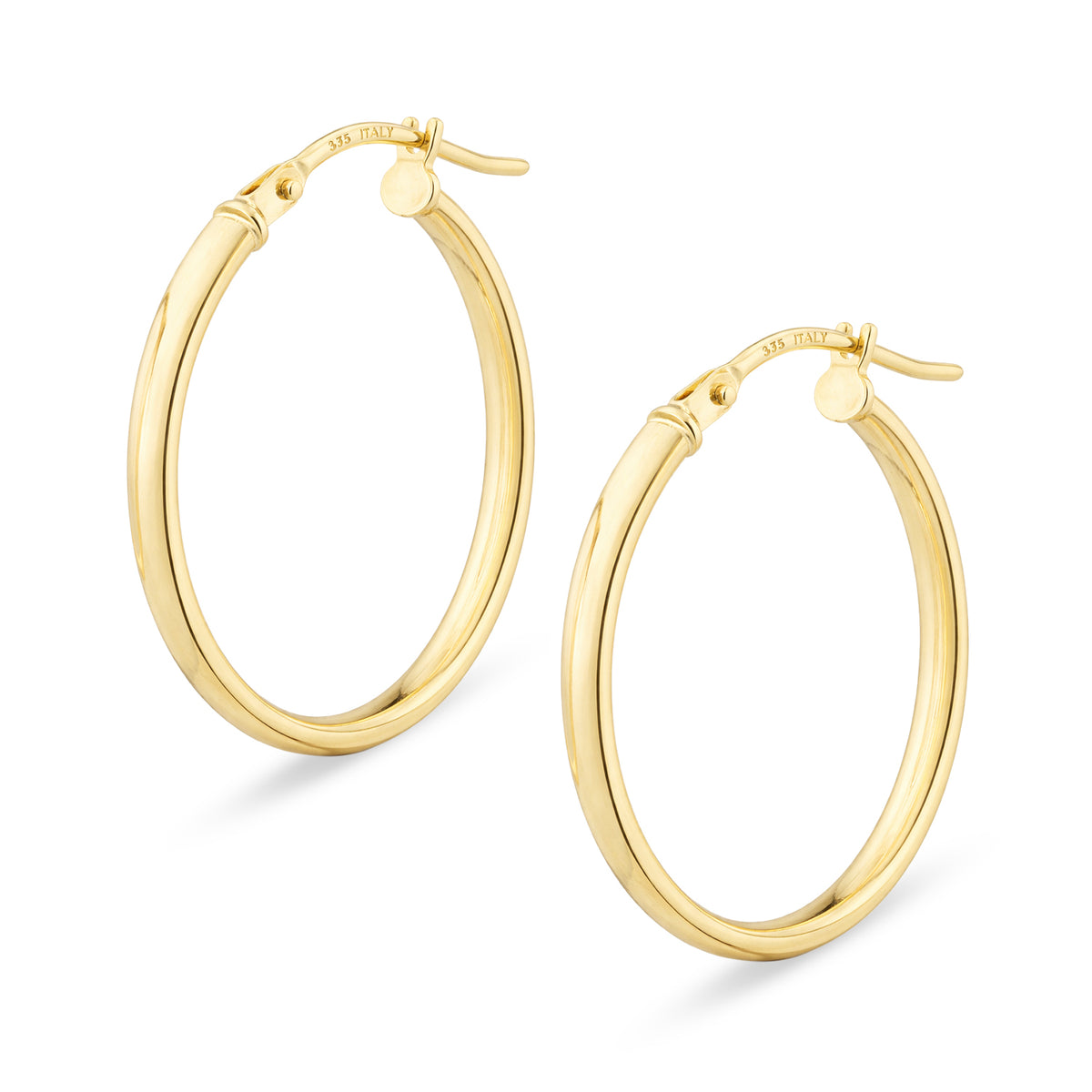 9ct Gold Plain Oval Creole Earrings