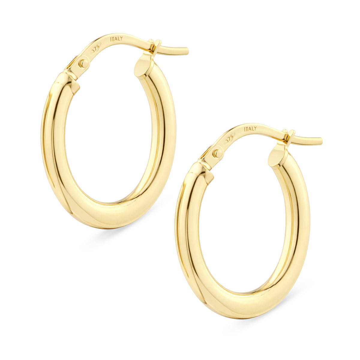 9ct Gold Plain Oval Creole Earrings
