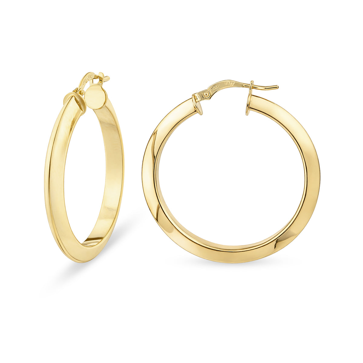 9ct Gold Plain Hoop Creole Earrings