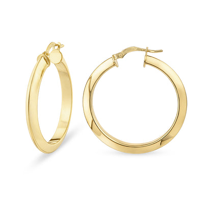 9ct Gold Plain Hoop Creole Earrings