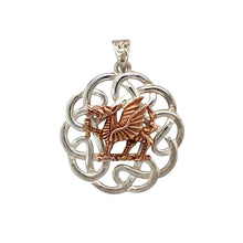 Load image into Gallery viewer, New 925 Silver Welsh Dragon Celtic Knot Pendant
