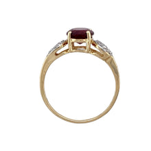 Load image into Gallery viewer, 10ct Gold Garnet &amp; Cubic Zirconia Set Ring
