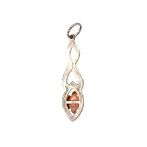 New 925 Silver with 9ct Rose Gold Daffodil Celtic Lovespoon Pendant with the weight 1.30 grams