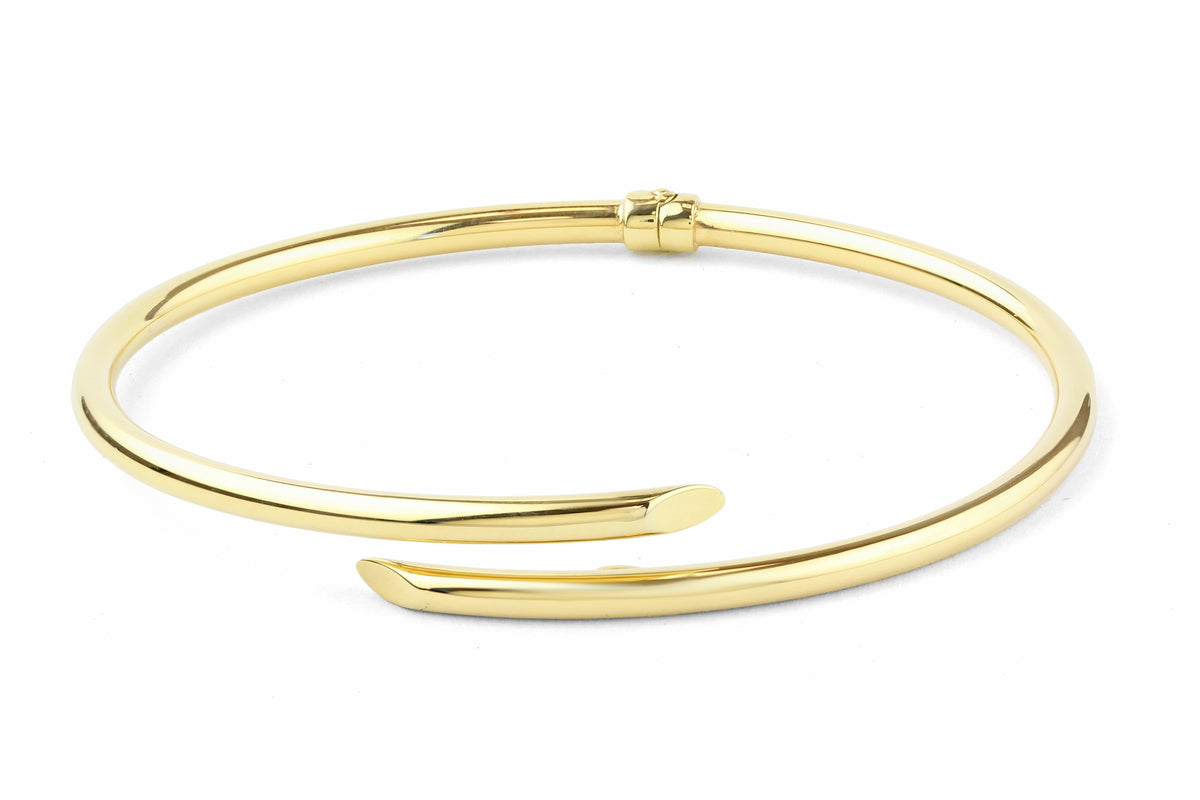 9ct Gold Plain Bypass Bangle