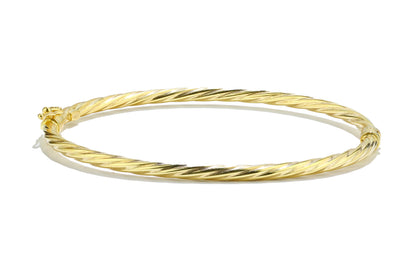 9ct Gold Twisted Hinged Bangle