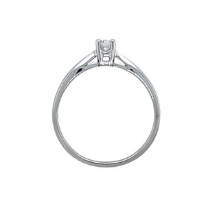 9ct White Gold & Diamond Set Solitaire Ring