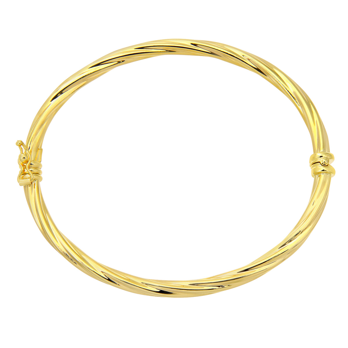 9ct Gold Twisted Hinged Bangle
