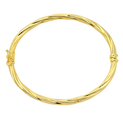 9ct Gold Twisted Hinged Bangle
