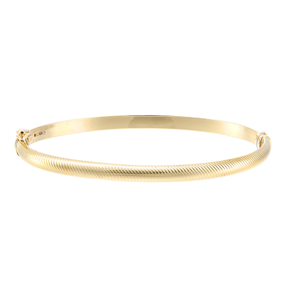 9ct Gold Textured Hinged Bangle
