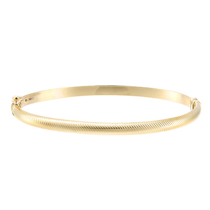 9ct Gold Textured Hinged Bangle