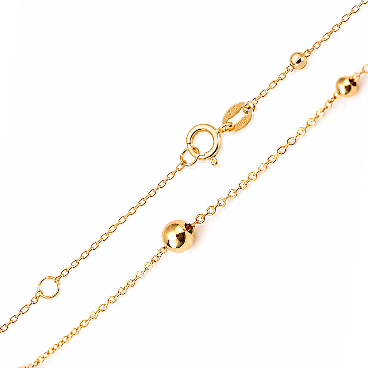 9ct Gold 10" Ball Link Anklet