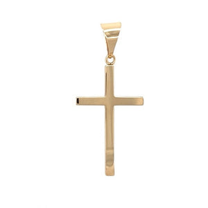 Preowned 9ct Yellow Gold Plain Cross Pendant with the weight 5.30 grams