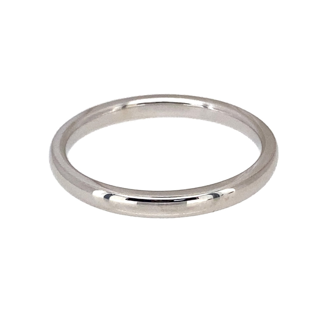 9ct White Gold 2mm Wedding Band Ring