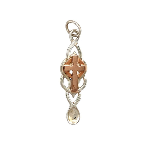 New 925 Silver Celtic Cross Celtic Lovespoon Pendant