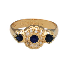 Load image into Gallery viewer, 18ct Gold Diamond &amp; Sapphire Antique Ring
