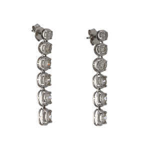 New 9ct White Gold & Diamond Set Drop Earrings