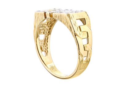 9ct Gold & Cubic Zirconia Dad Ring