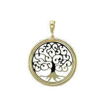 Load image into Gallery viewer, New 9ct Yellow Gold Tree of Life Circle Pendant with the weight 1.90 grams
