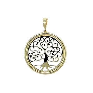 New 9ct Yellow Gold Tree of Life Circle Pendant with the weight 1.90 grams