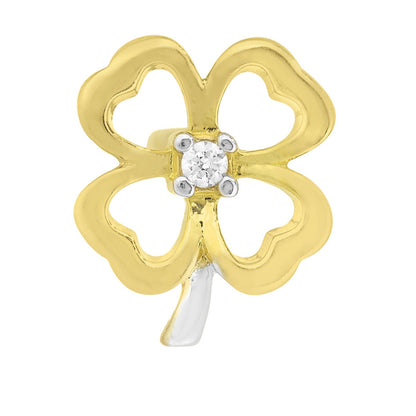 9ct Gold & Cubic Zirconia Clover Stud Earrings