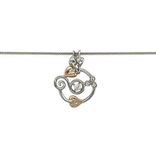 Load image into Gallery viewer, Bring elegant symbolism and refined sparkle to your jewellery collection with this pre-owned 925 silver and 9ct Clogau rose gold Tree of Life pendant necklace, set with white topaz and suspended on an adjustable chain—perfect for meaningful everyday wear or special occasions.

Design: The pendant measures 2.6cm long including the bail and features the iconic Tree of Life motif in polished silver with flowing 9ct rose gold accents, enhanced with white topaz stones for a delicate touch of brilliance.

