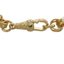 Load image into Gallery viewer, New 9ct Yellow Gold 6&quot; Fancy Heart Link Children&#39;s Bracelet with the weight 13.10 grams. The link width is approximately 8mm
