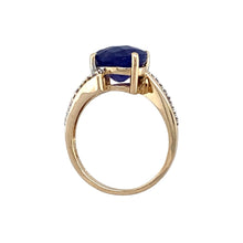 Load image into Gallery viewer, 9ct Gold Diamond &amp; Blue Stone Wrap Around Ring
