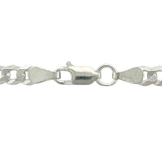 Complete your look with this new 925 silver 20" curb chain, offering classic styling and ideal versatility—perfect for everyday wear or showcasing a favourite pendant:

Design: A traditional curb link chain with flat, closely interlocking links, providing a sleek and flexible drape that’s perfect for wearing alone or paired with a pendant.
Material: Crafted from 925 sterling silver, the chain features a polished finish that adds a bright, timeless shine.
Dimensions: Measuring 20 inches inches