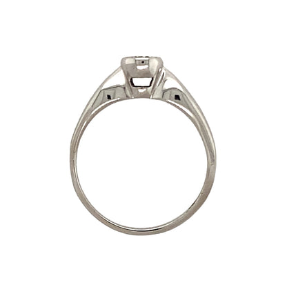 9ct White Gold & Diamond Rubover Set Solitaire Ring