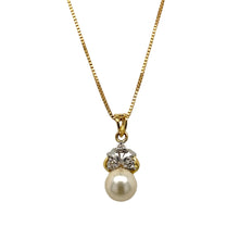 Load image into Gallery viewer, 18ct Gold Diamond &amp; Pearl 19&quot; Necklace
