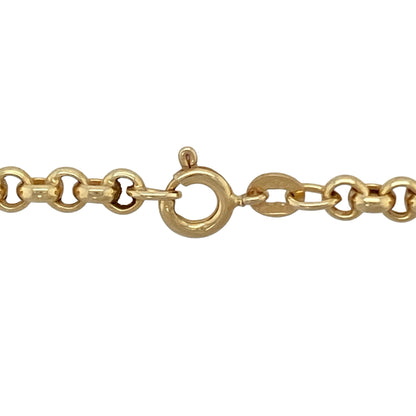Bring classic style and versatile design to your collection with this pre-owned 9ct yellow gold belcher chain—a timeless piece with everyday appeal.

Design: The 24" chain features a traditional belcher link pattern with a 4mm width, offering a balanced and elegant look.
Material: Made from 9-carat yellow gold, the polished finish enhances the warm tone and highlights the rounded belcher links.
