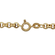 Load image into Gallery viewer, Bring classic style and versatile design to your collection with this pre-owned 9ct yellow gold belcher chain—a timeless piece with everyday appeal.

Design: The 24&quot; chain features a traditional belcher link pattern with a 4mm width, offering a balanced and elegant look.
Material: Made from 9-carat yellow gold, the polished finish enhances the warm tone and highlights the rounded belcher links.
