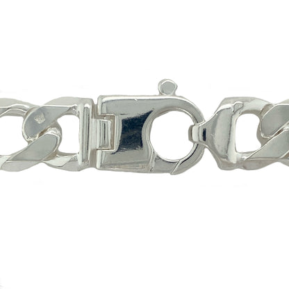 Bring bold sophistication and powerful style to your collection with this new 925 solid silver 22" curb chain, offering a striking design and commanding presence—perfect for making an unforgettable statement.

Design: The chain features a traditional 22" curb style with extra-wide 16mm links, creating a strong, sleek, and eye-catching look. Its bold profile and timeless design make it a standout and versatile choice.
