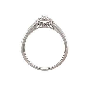 9ct White Gold & Diamond Set Halo Ring