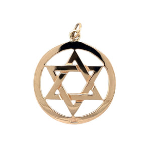 Preowned 9ct Yellow Gold Star of David Pendant with the weight 6.20 grams
