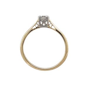 9ct Gold & Diamond Square Set Solitaire Ring